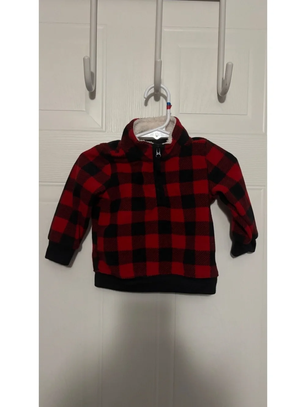 Just One You by Carter's Baby Fleece Pullover 9M Red and Black Plaid